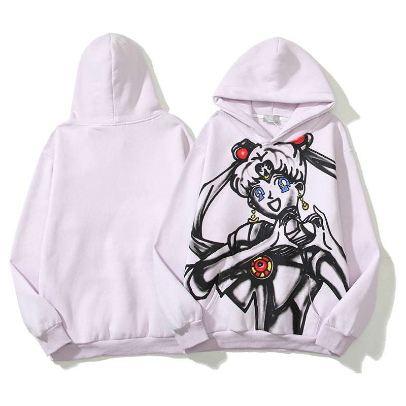 Kanye West Sunday Service Hoodie Hand Painted Graffiti Printing Sailor Moon Secondary Yuan