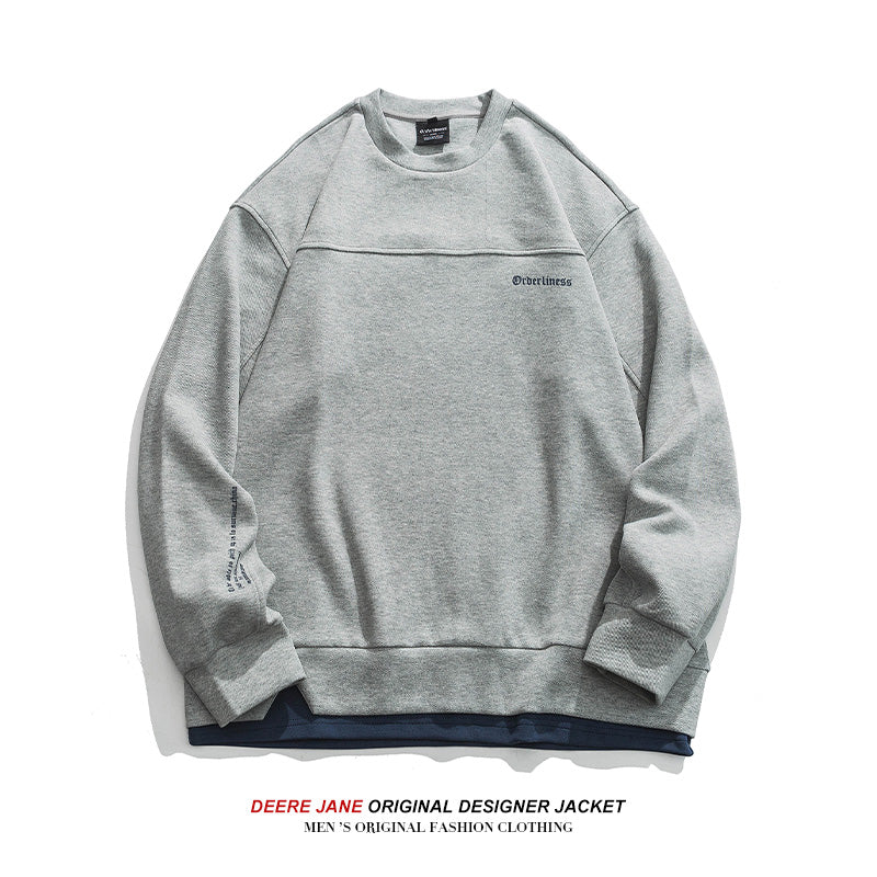 Men Pullover Hoodie Spring Sweater Men Loose Retro Casual