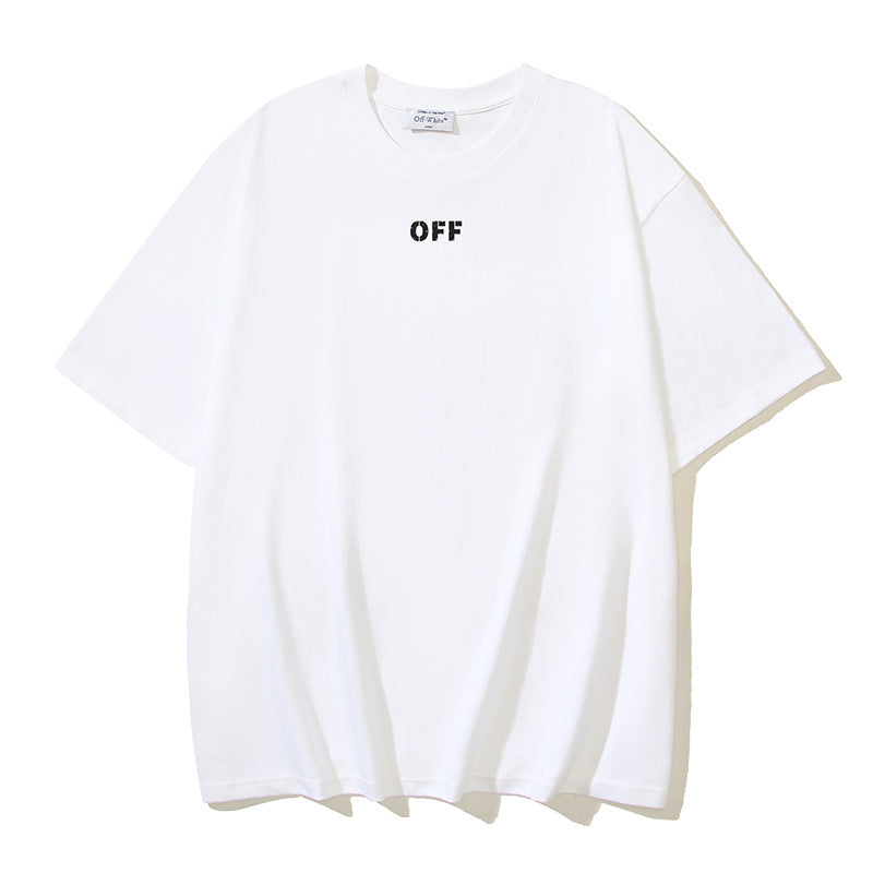 Off White T Shirts OW Dragon Arrow Print Crew Neck Pullover Short Sleeves