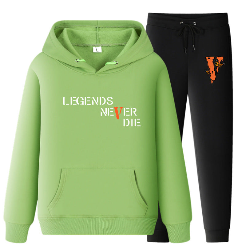 Vlone Hoodie & Pants 2 Piece Set Printing Sweatshirt And Sweatpants Fall Winter Hooded