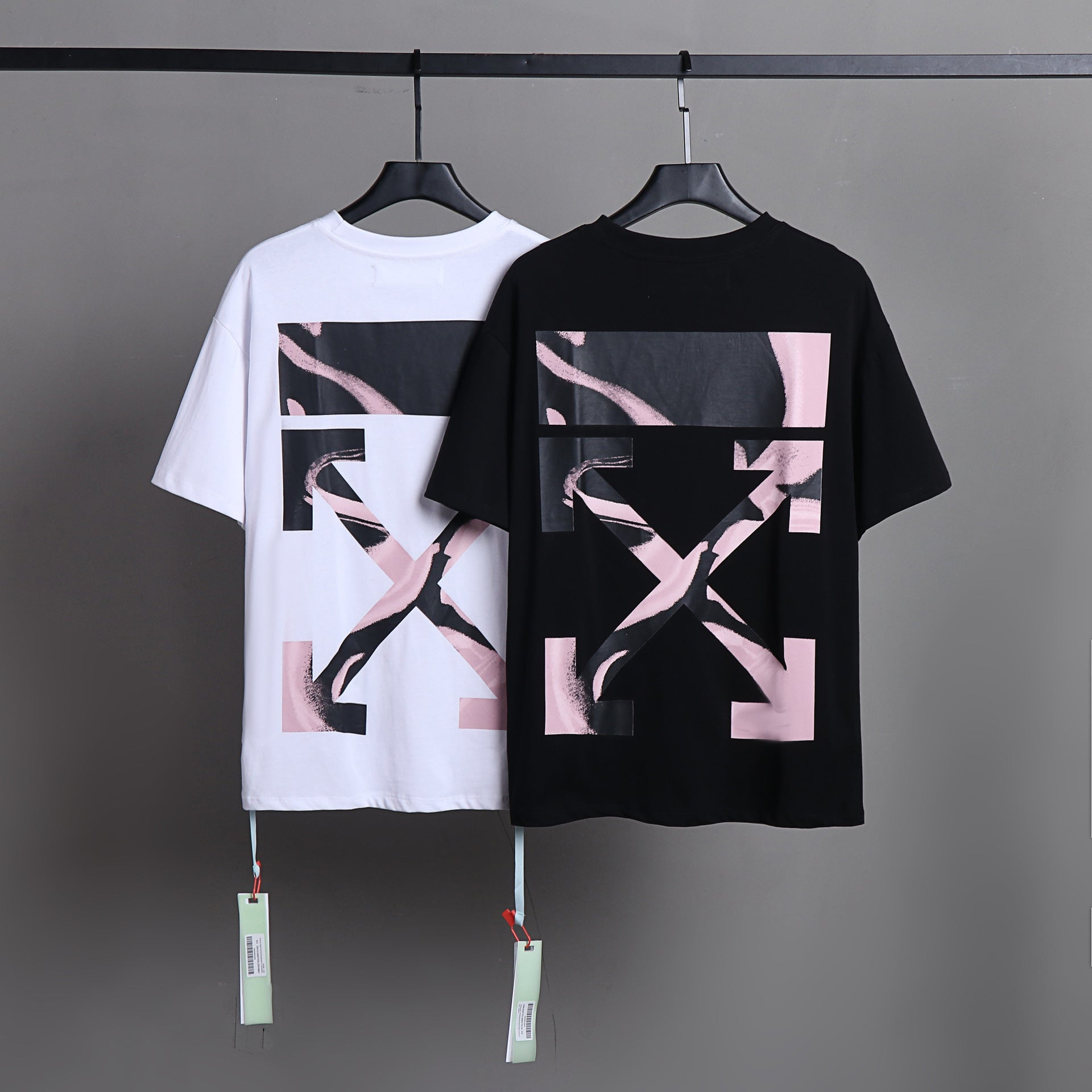 Ow T Shirts Gradient Printing Men and Women Short Sleeve