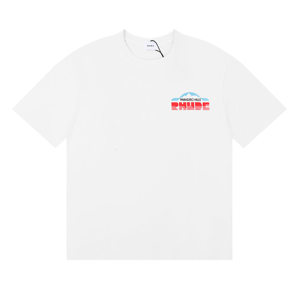 Rhude T Shirt Alphabet Slogan Printed Short Sleeve T-Shirt