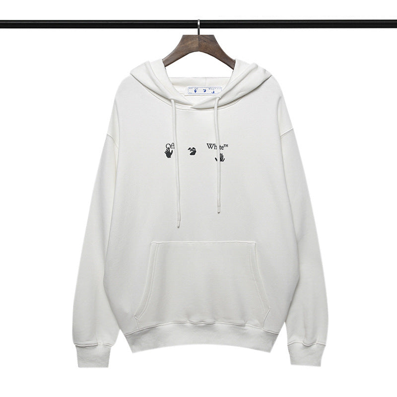off White Hoodie Autumn and Winter Printed Hooded Long Sleeve Sweater Loose Bottoming Shirt