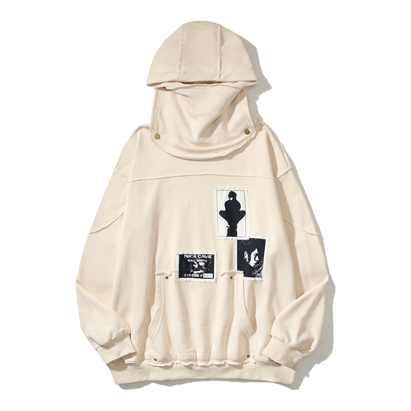 Kanye West Sunday Service Hoodie Autumn And Winter Patch Vintage Masked Hoodie