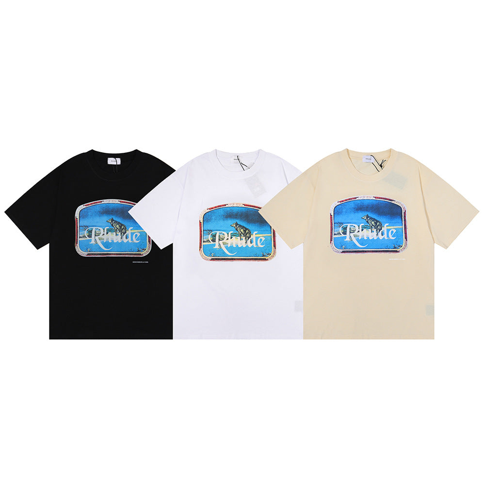 Rhude T Shirt Micro Label Letter Retro Printed Short Sleeve T-Shirt