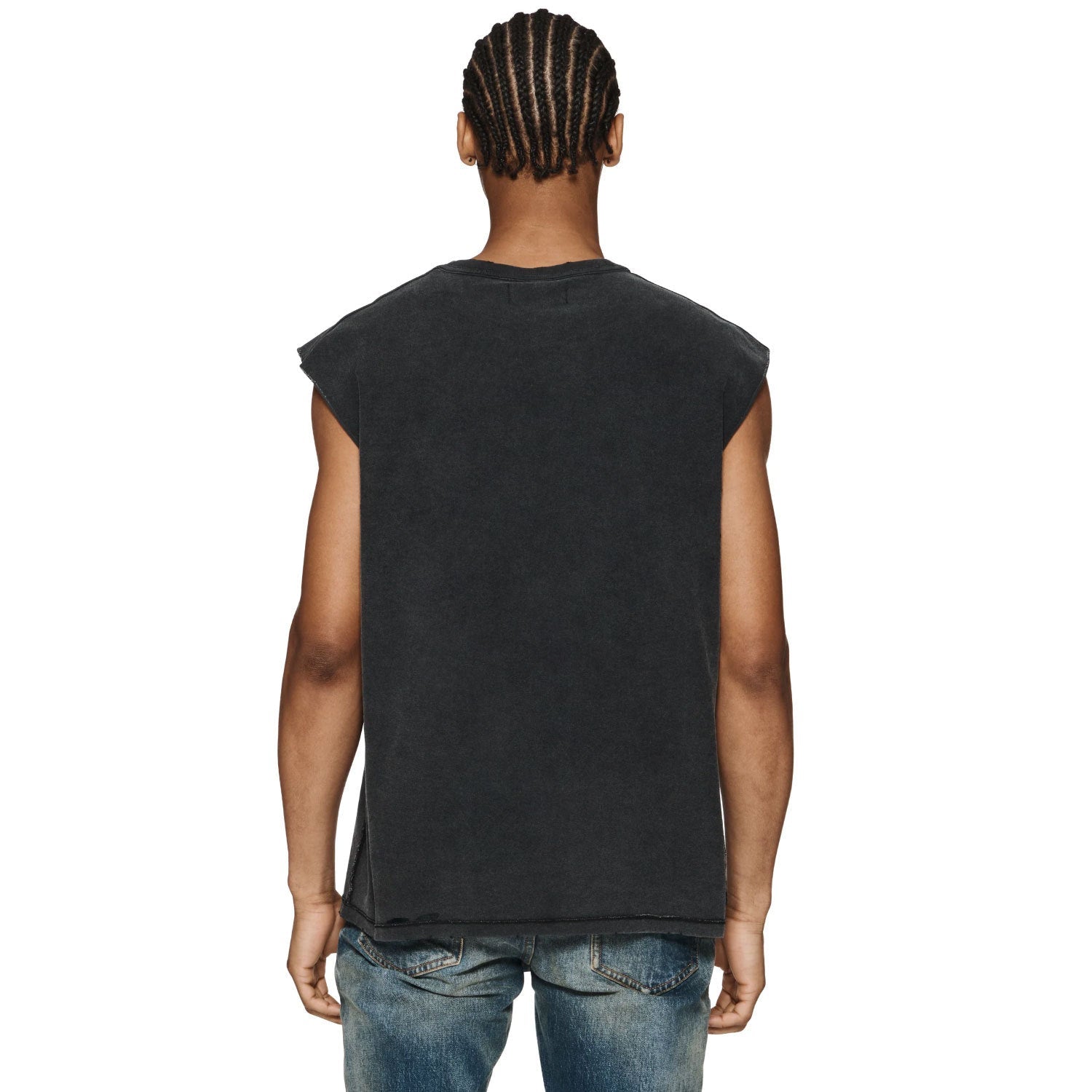 Purple Brand Distressed Tank T Shirts Distressed Sleeveless T-shirt Vest