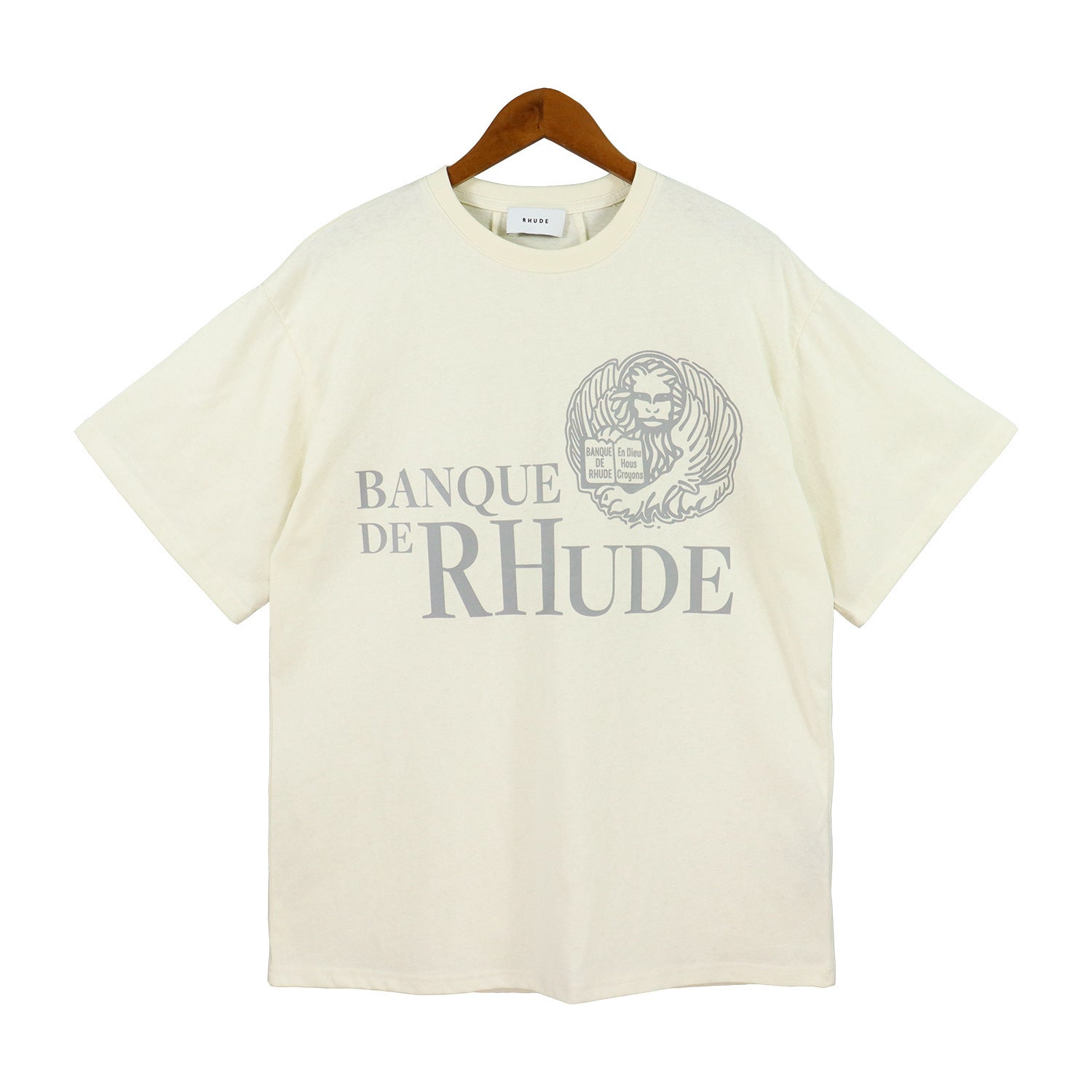 Rhude T Shirt Micro Label Letter Logo Line Pattern Short Sleeve T-Shirt Loose