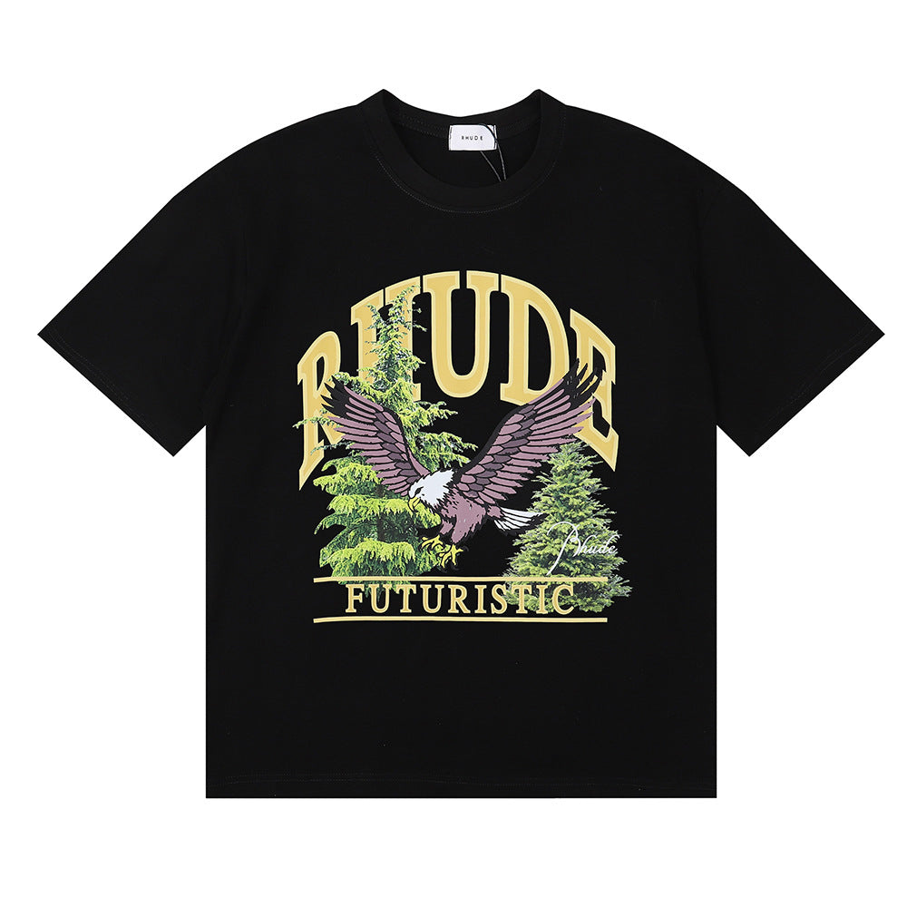 Rhude T Shirt Micro Eagle Letter Print Short Sleeve T-Shirt