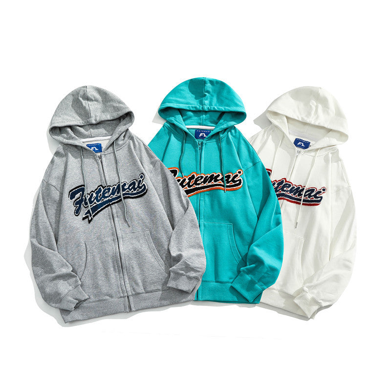 Men's Graphic Hoodies Men's Autumn Hooded Cardigan Sweater Men's and Women's Casual Jacket