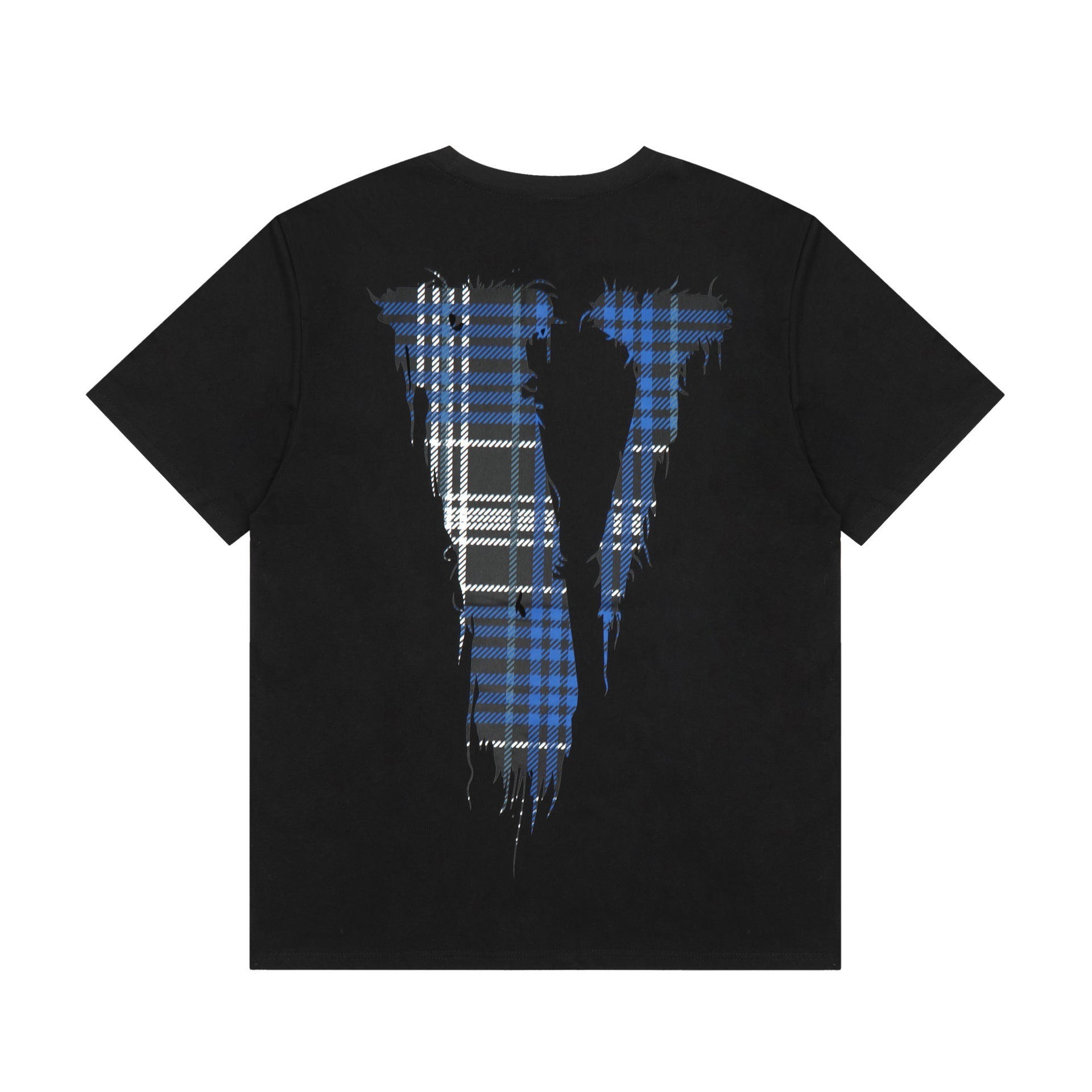 Vlone T Shirt Plaid Big V Letter