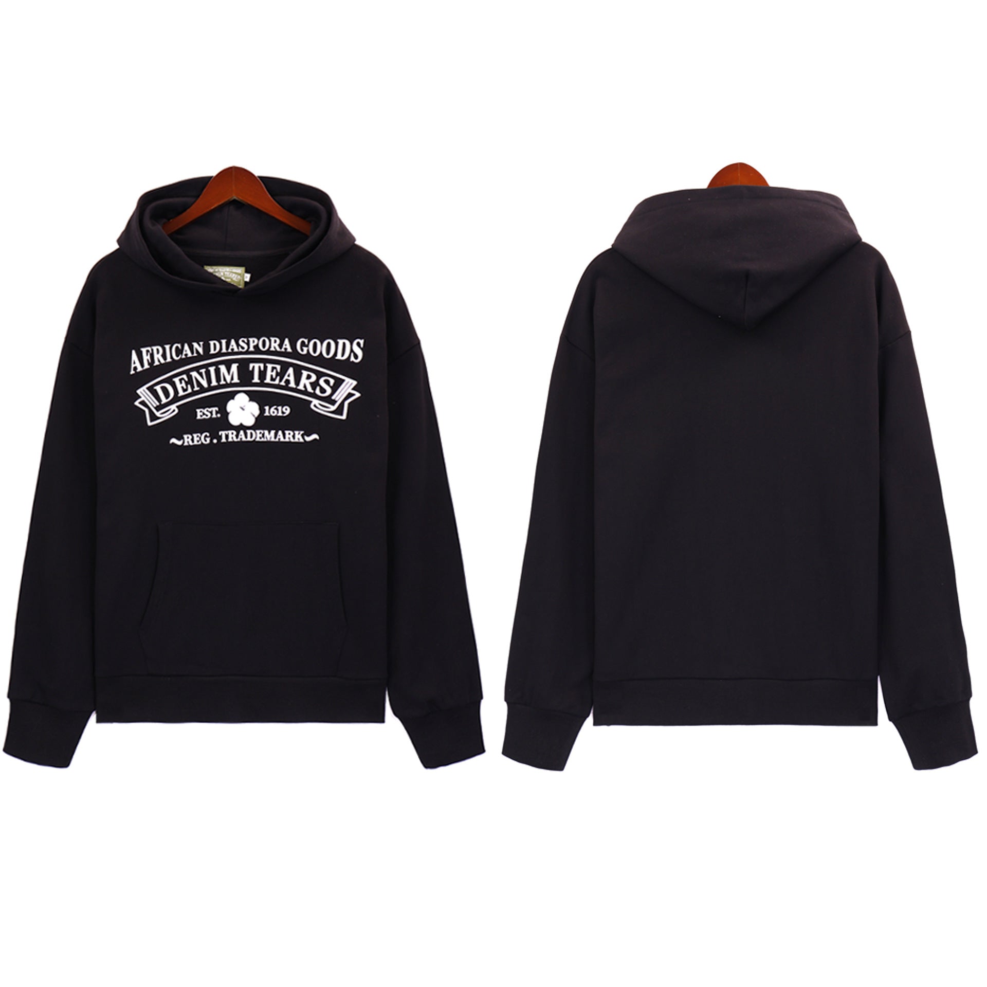 Denim Tears Outfit:Hoodie/Sweatpants (Separate Purchase Options) Kapok Letter Hooded Sweater Trousers Sports Suit