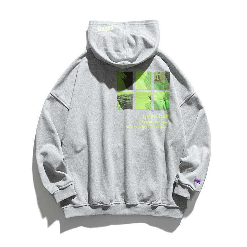 Man Fall Outfis Autumn Printed Hoodie Men's Oversize Casual Pullover