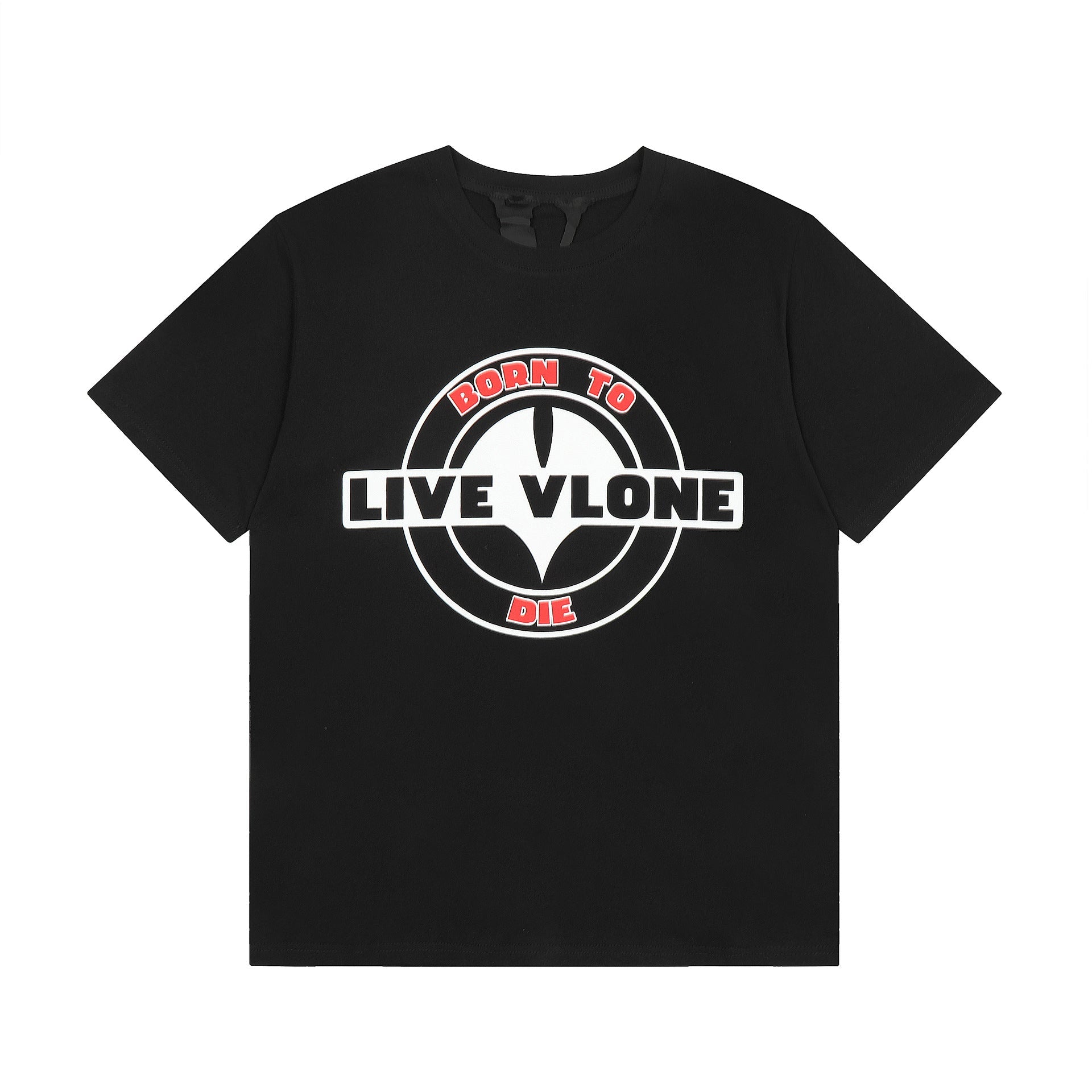 Vlone T Shirt Spring Summer Square Letter Pattern Crew Neck