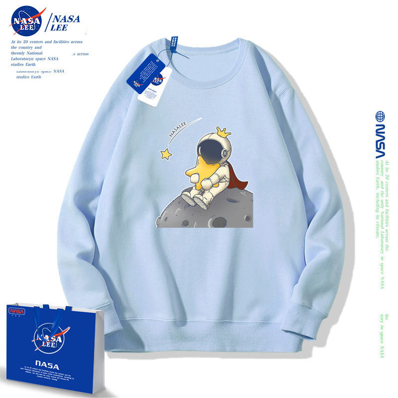 Nasa Children Hoodie Nasa Sweater Children'S Clothing Autumn Loose Round Neck Base