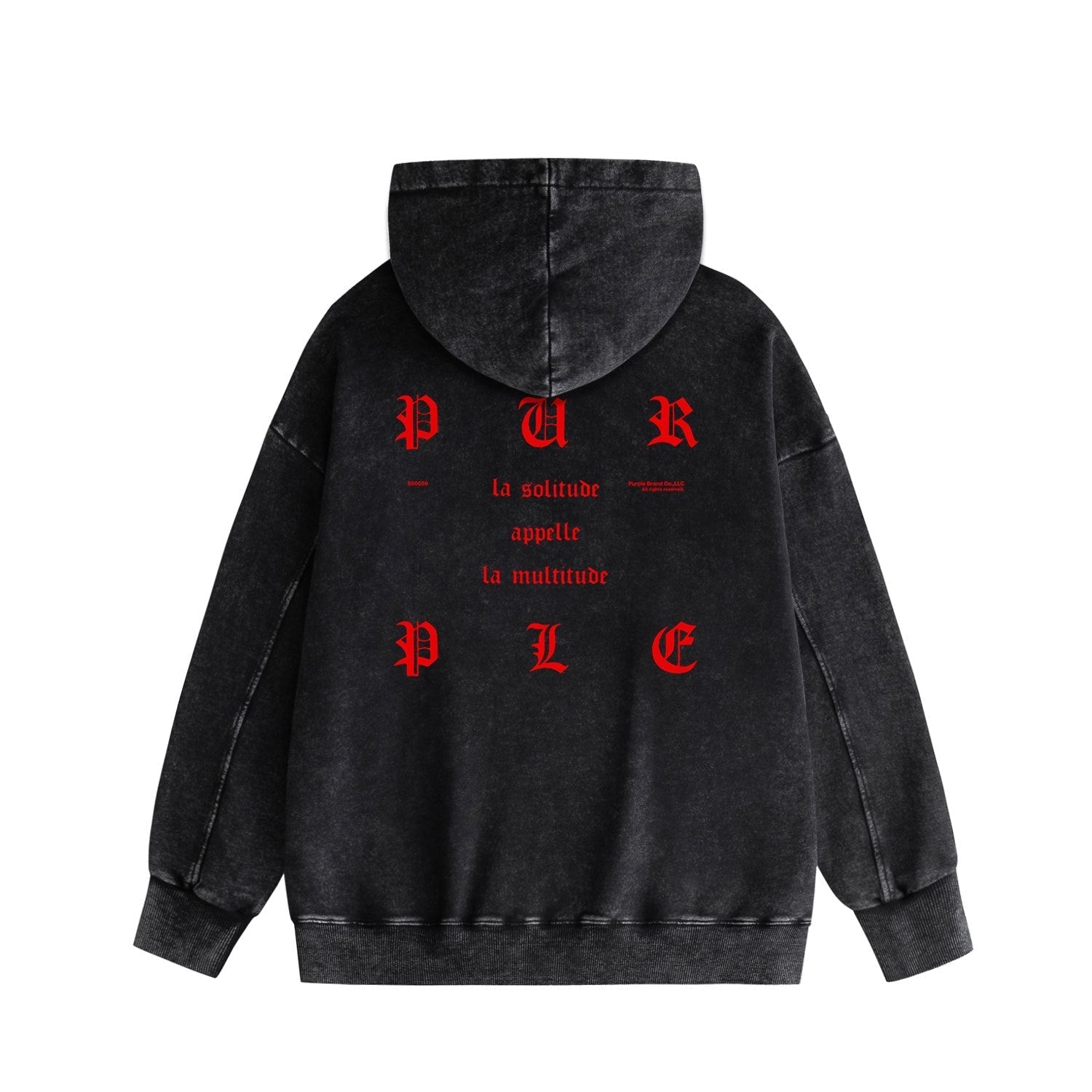 Purple Brand Distressed Hoodie Fashion Old Loose Hooded Sweater