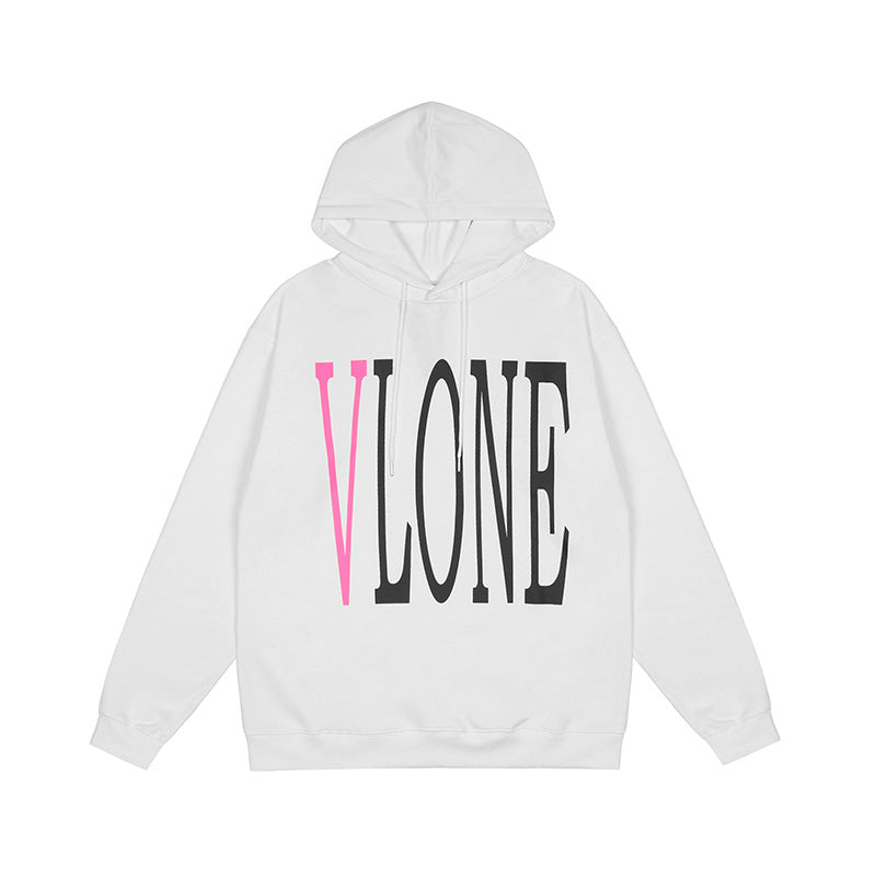 Vlone Hoodie Big V Autumn And Winter Men'S And Women'S Loose-Fitting Hoodie Sweater Street