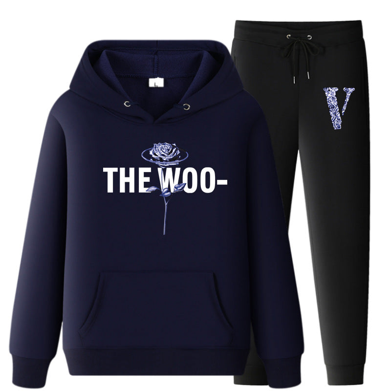Vlone Hoodie & Pants 2 Piece Set Fall/Winter Hoodie Leisure Sports