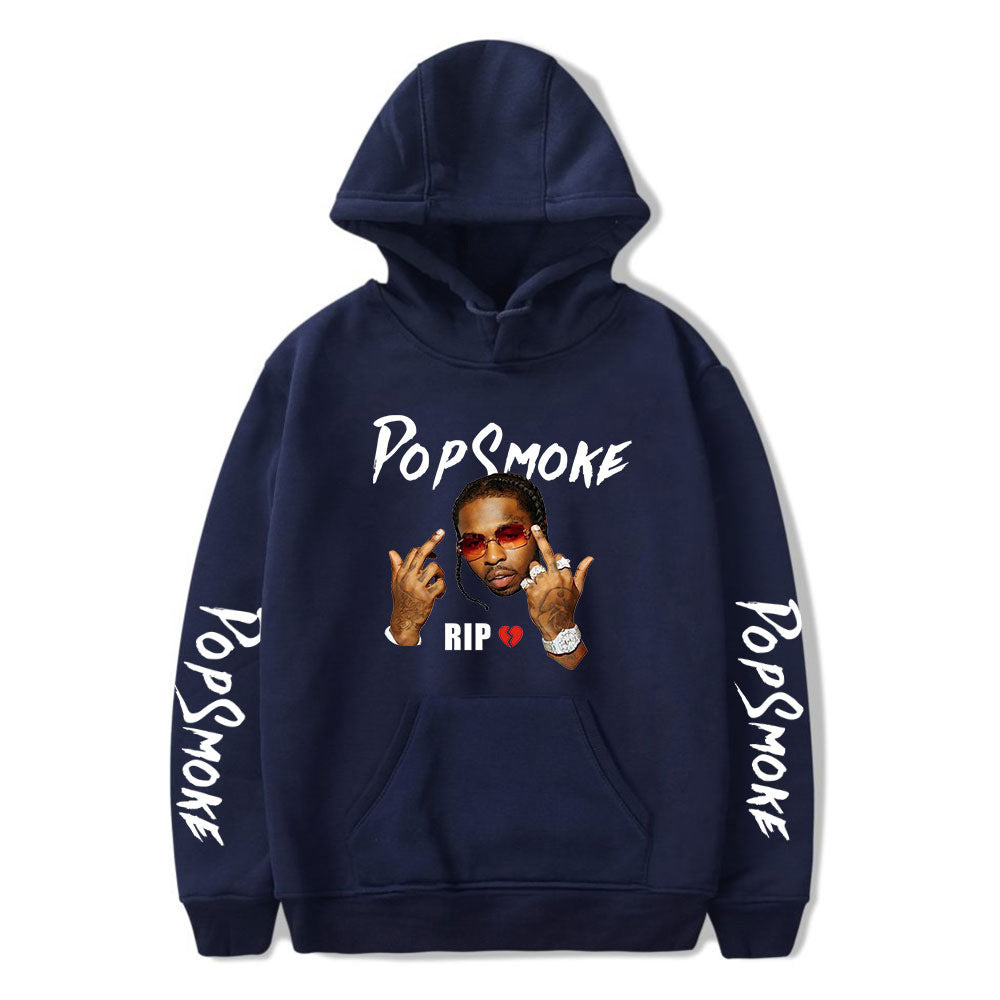 Pop Smoke Hoodies Rapper Print Loose with Hat