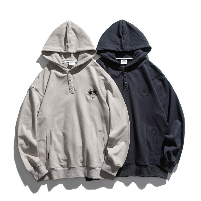 Man Fall Outfis Autumn Simple Solid Color Hooded Sweater Men's Street BF Loose Couple Pullover Hoodie