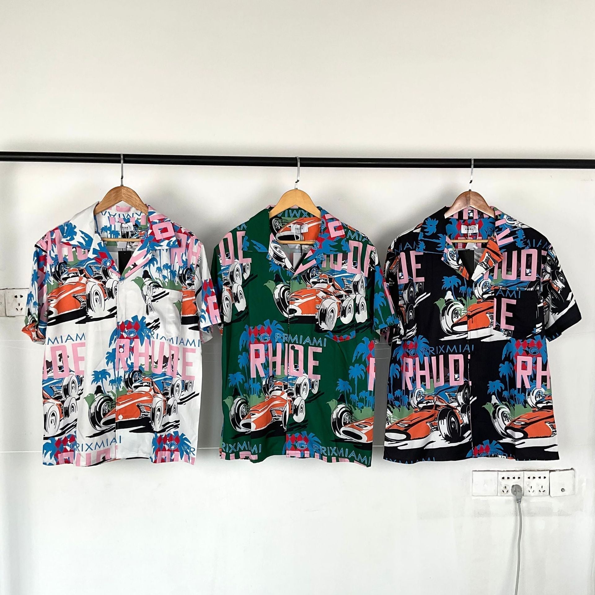 Rhude T Shirt Racing Letter Logo Casual Short Sleeve Shirt, Shorts