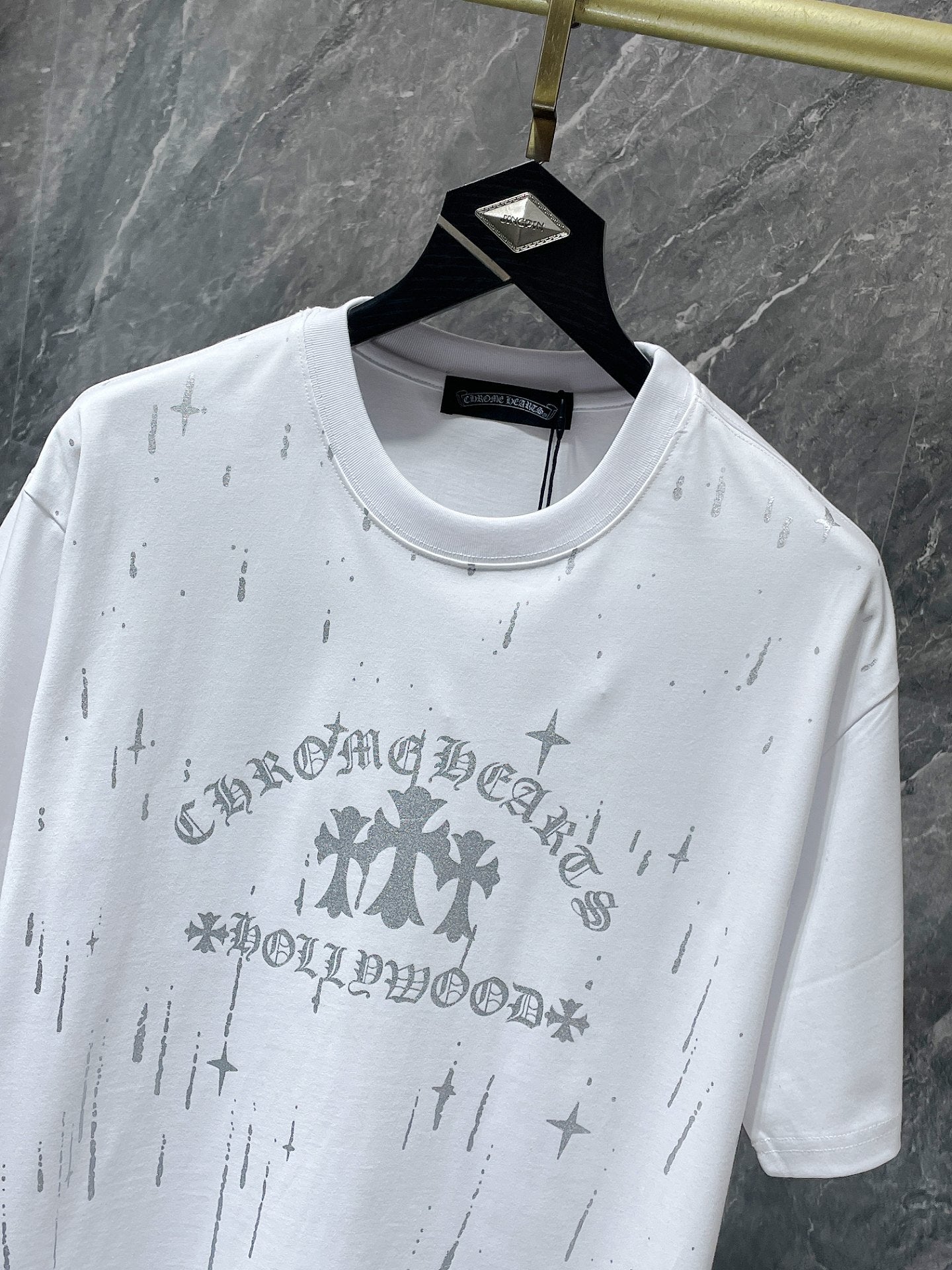 Chh Chrome Hearts T Shirts Sanskrit Star Splashing Ink Casual Sports Men's and Women's Short Sleeve T-Shirts