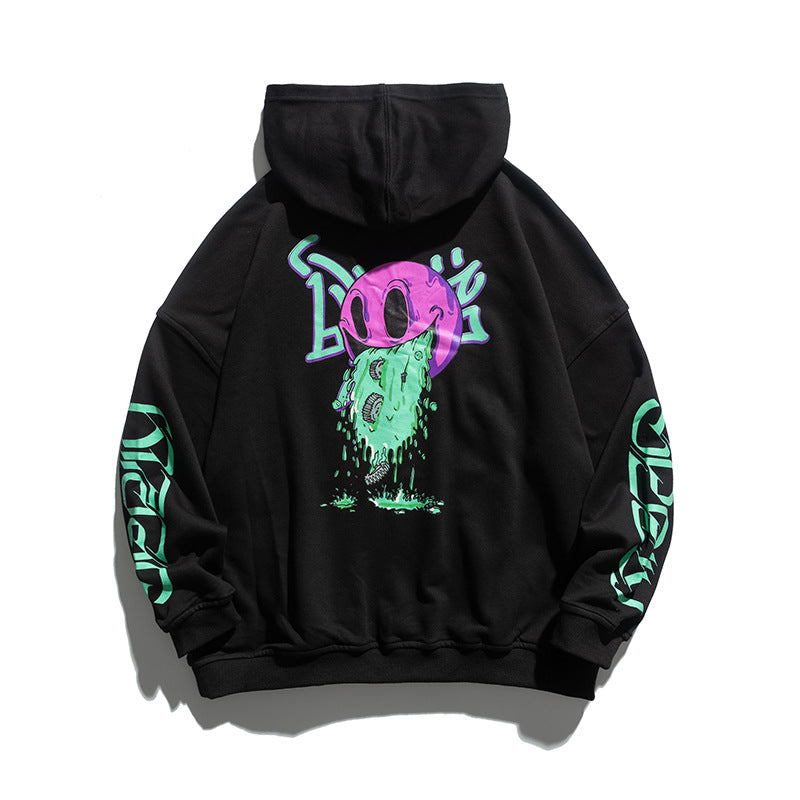 Man Fall Outfis Autumn Cartoon Printed Hoodie Men's Casual Top