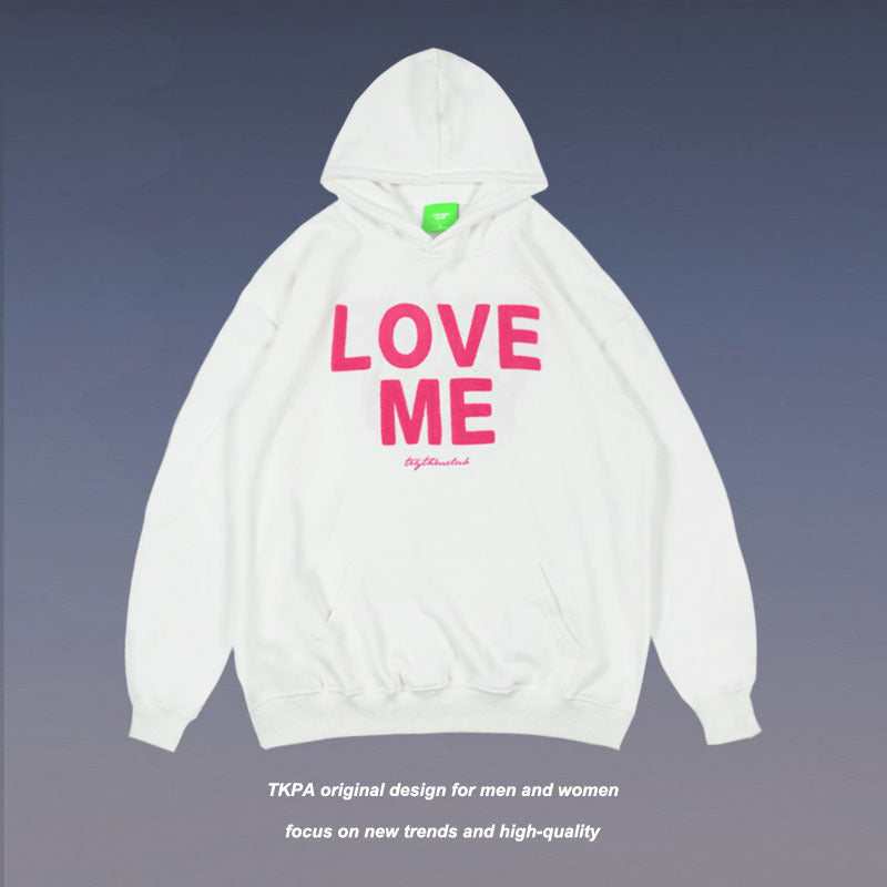 Man Fall Outfits Vintage Casual Hoodie Letter Hip Hop Hooded Sweater