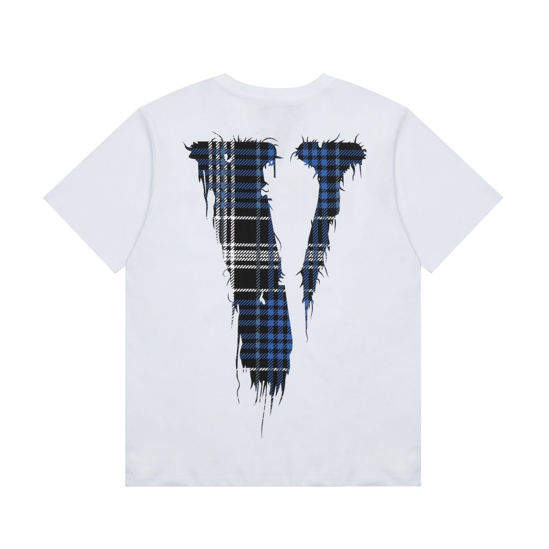 Vlone T Shirt Plaid Big V Letter