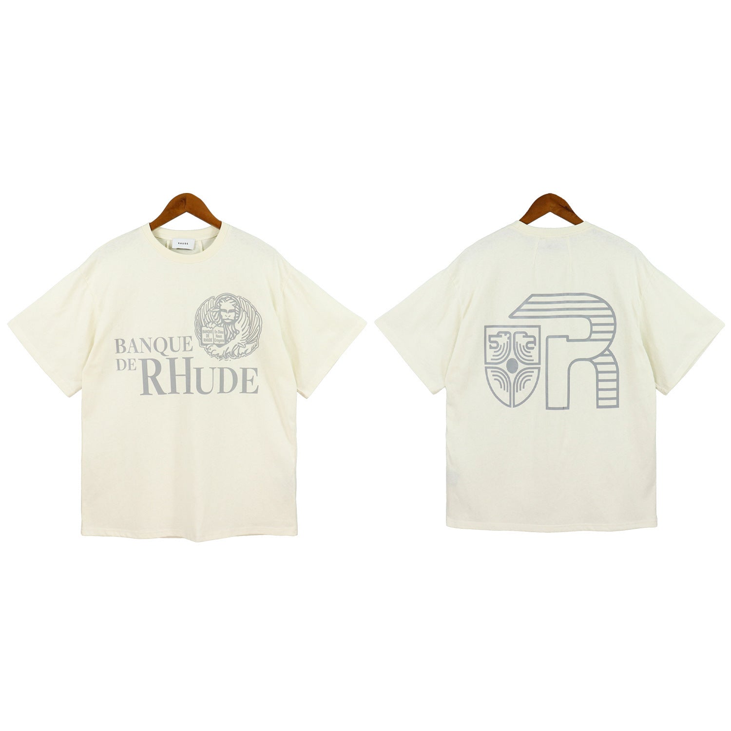 Rhude T Shirt Micro Label Letter Logo Line Pattern Short Sleeve T-Shirt Loose