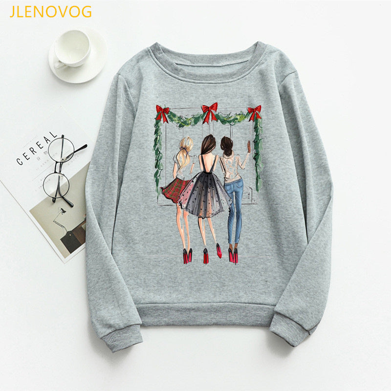 Christmas e and Christmas gifts print hoodies women clothes