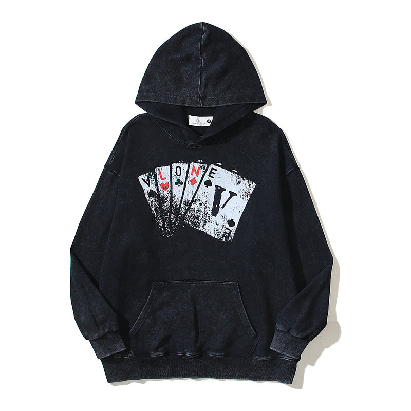 Vlone Hoodie V playing card pattern