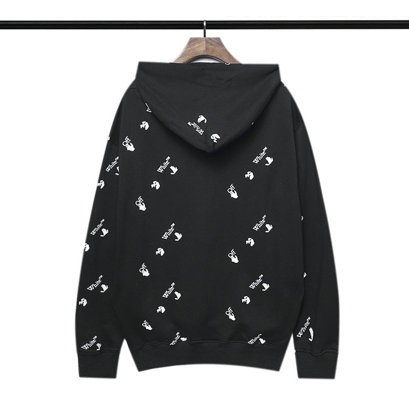 off White Hoodie Autumn and Winter Printed Hooded Loose Long Sleeves Sweater