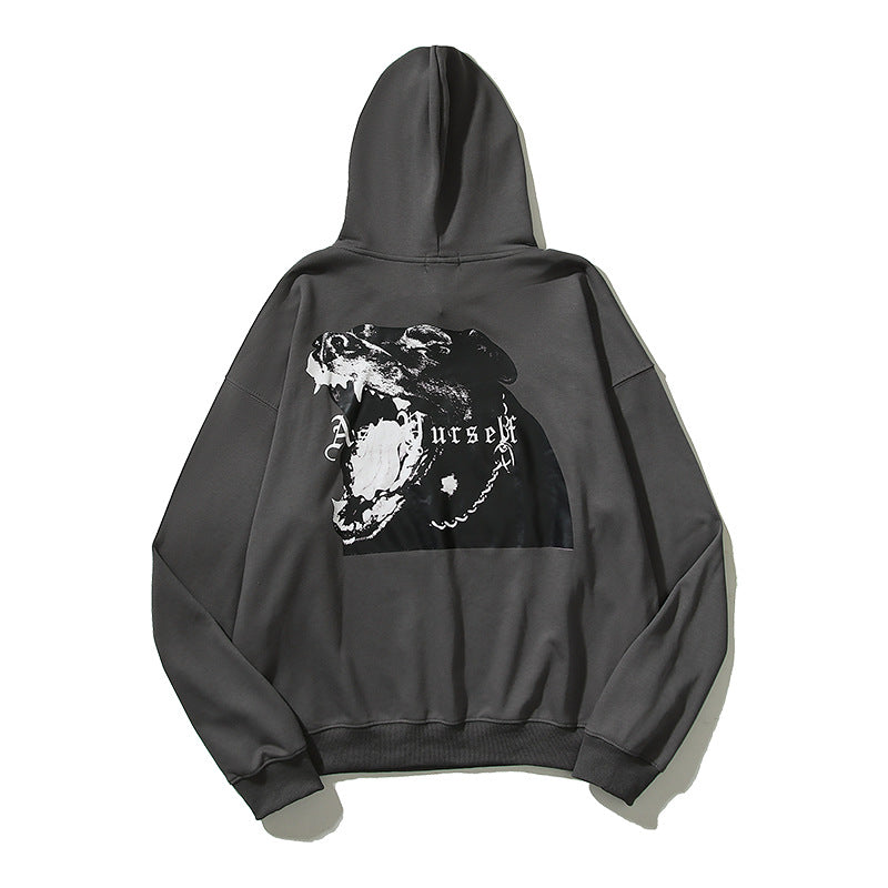 Kanye West Sunday Service Hoodie Dog Vintage Print Distressed Terry Hooded Sweater