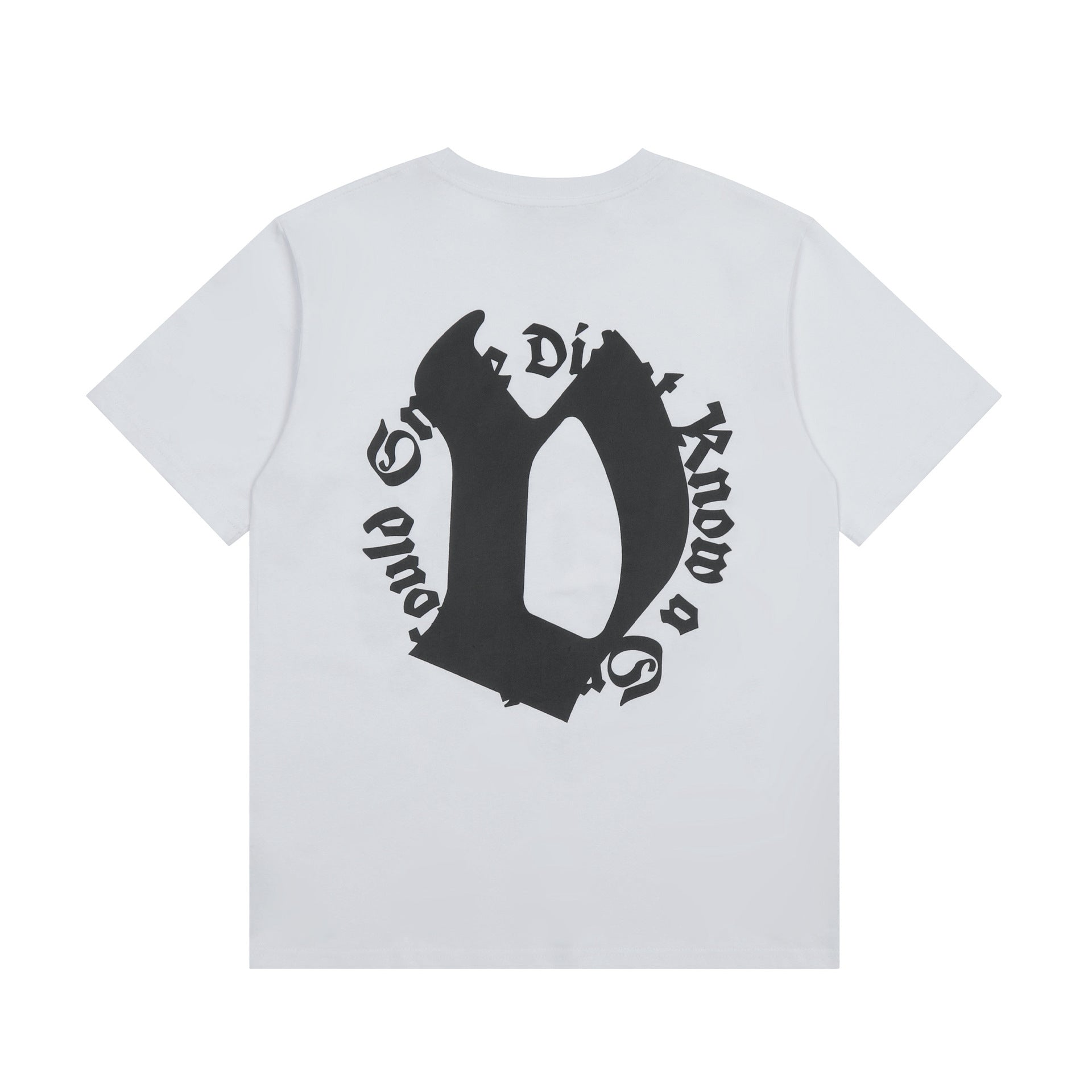 Vlone T Shirt Spring Summer Smiley Letter Pattern Crew Neck