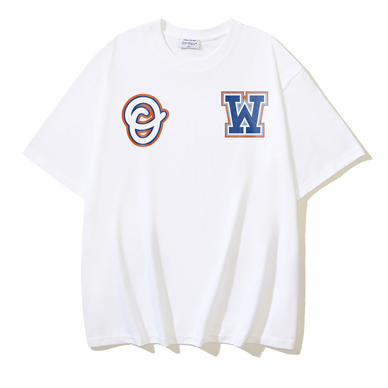 Off White T Shirts OW Mage Pattern Crew Neck Pullover Short Sleeves