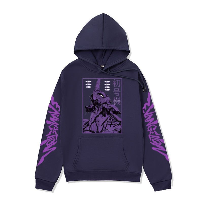 Anime Hoddies Anime Hoodie Tone Evangelion Printed Sweatshirt Spring and Autumn Fleece Hoodies