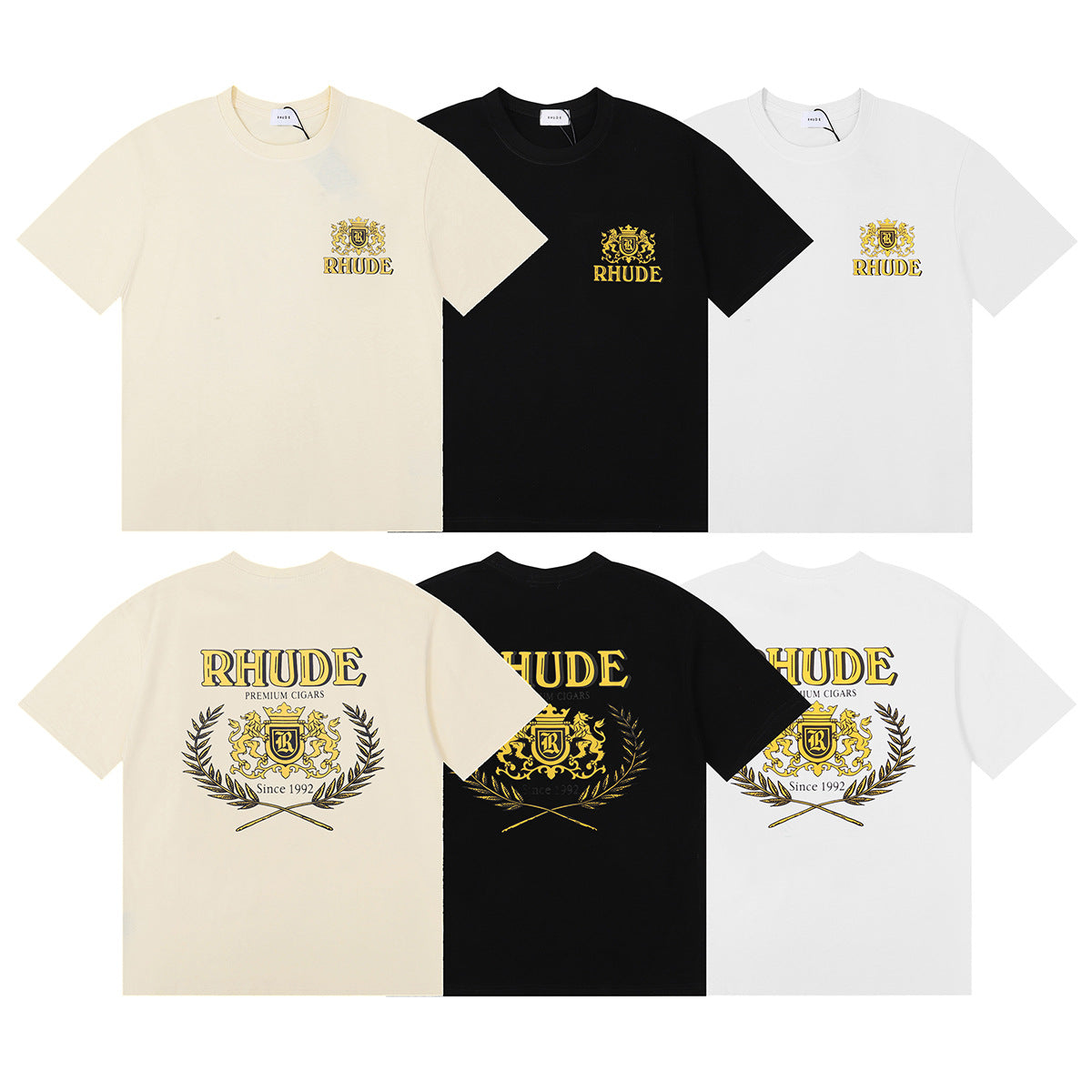 Rhude T Shirt Wheat Ear Badge Short Sleeve T-Shirt