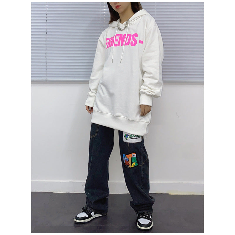 Vlone Hoodie Big V Autumn And Winter Men'S And Women'S Loose-Fitting Hoodie Sweater Street