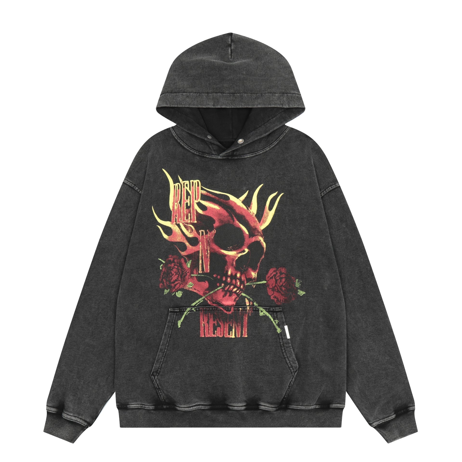 Kanye West Sunday Service Hoodie Rose Skull Distressed Hooded Sweater