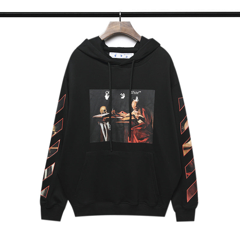 off White Hoodie Autumn and Winter Printed Long-Sleeved Hooded Sweater Men's and Women's Bottoming Shirt