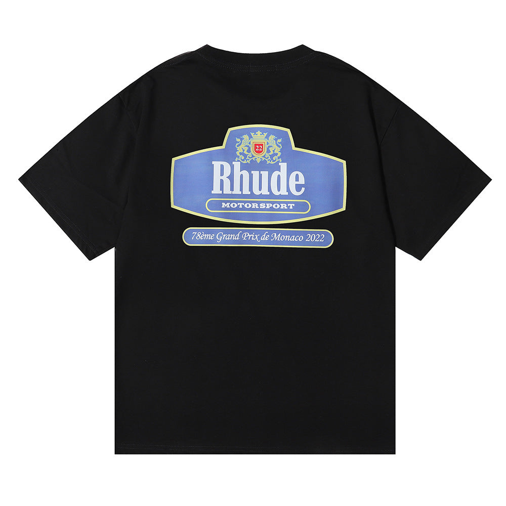 Rhude T Shirt Micro Logo Letter Badge Printed Short Sleeve T-Shirt