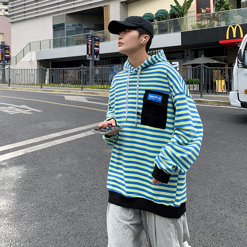MEN'S Hoodie Loose Stripes