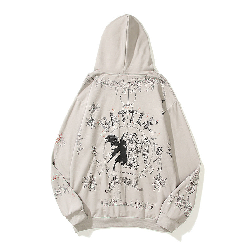 Kanye West Sunday Service Hoodie Graffiti Angel Vintage Make Old Ripped Terry Hoodie