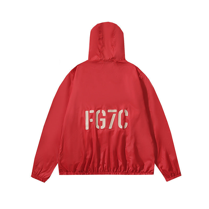 Fog Fear of God Hooded Sun Protection Shirt Casual Sun Protection Clothing Letter Hoodie