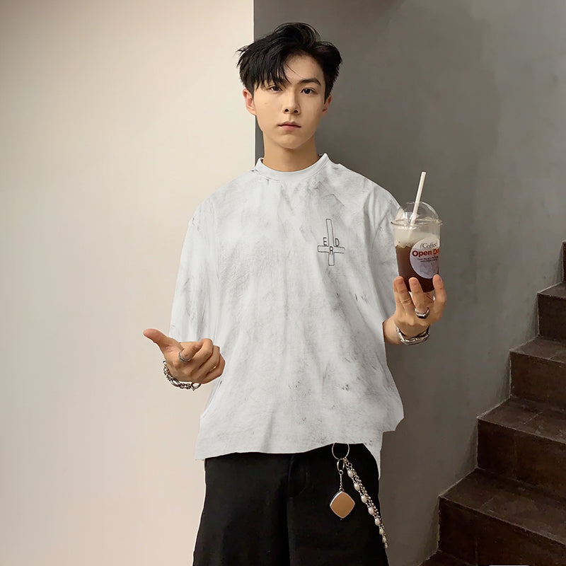 ERD T Shirts Letter Crew Neck Short-Sleeved Casual T-shirt