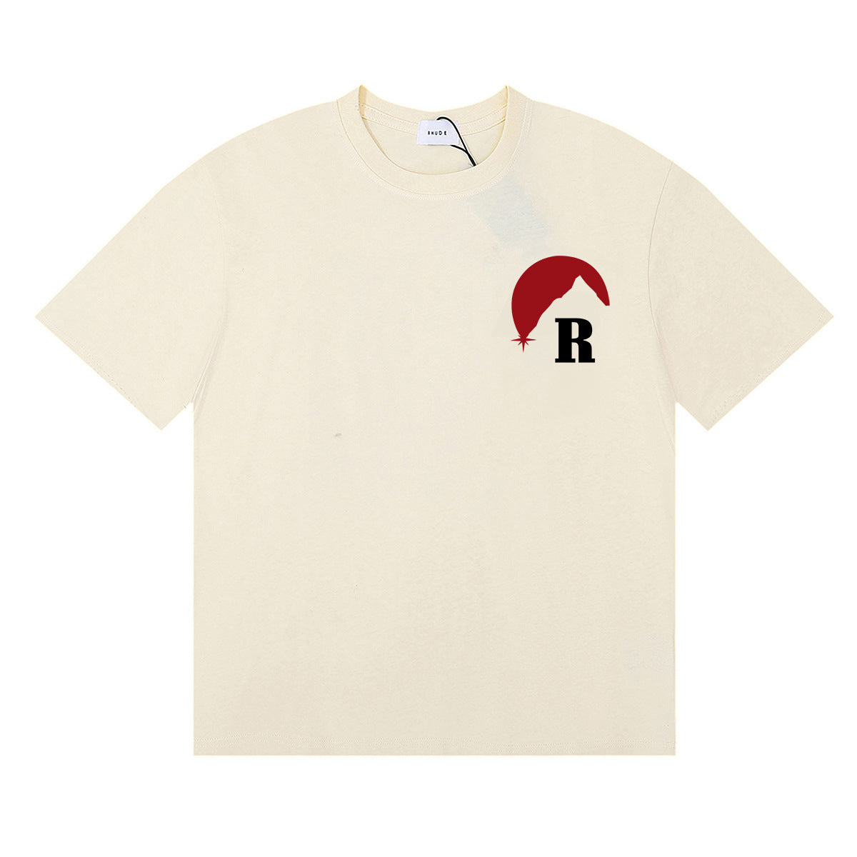 Rhude T Shirt Letter Snow Mountain Sunset Pattern Short Sleeve T-Shirt
