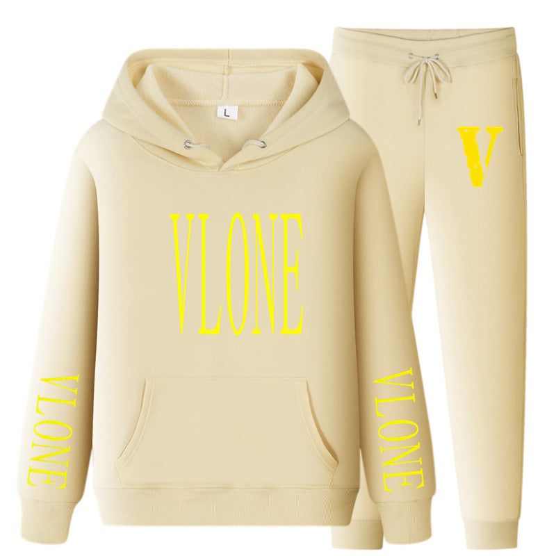 Vlone Hoodie & Pants 2 Piece Set Spring And Autumn Casual Sweater Loose Top