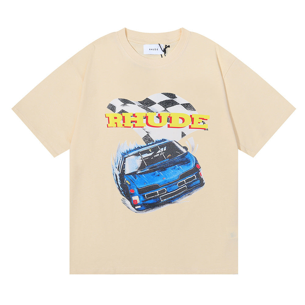 Rhude T Shirt Micro Label Alphabet Racing Print Short Sleeve T-Shirt