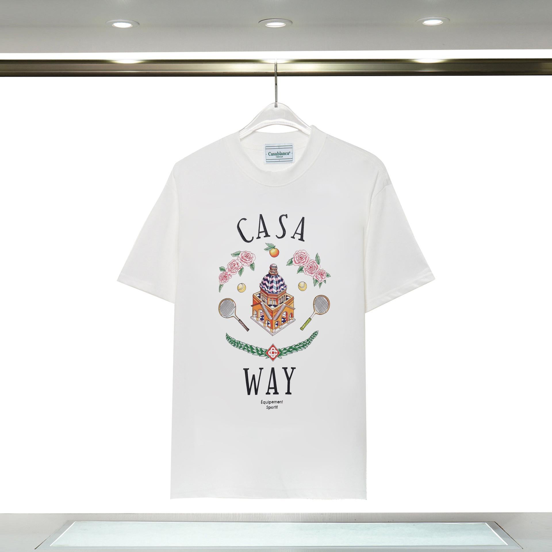Casablanca T Shirts Castle Printing Cotton Tee