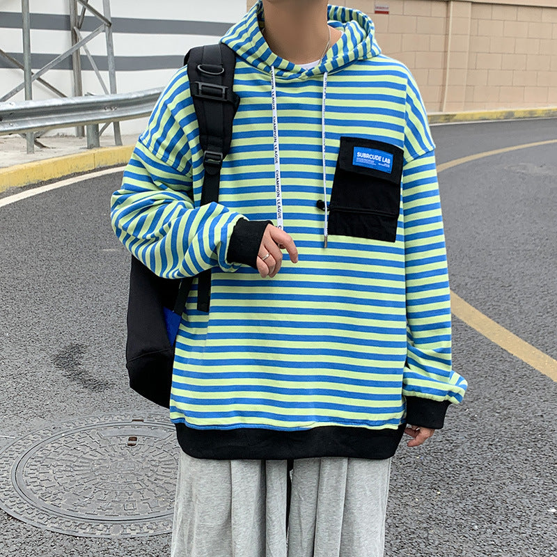 MEN'S Hoodie Loose Stripes